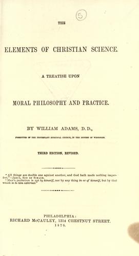 Cover for The elements of Christian science