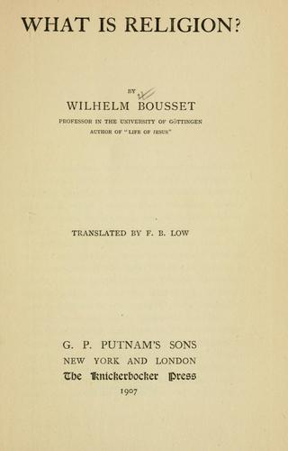 Cover for What is religion?