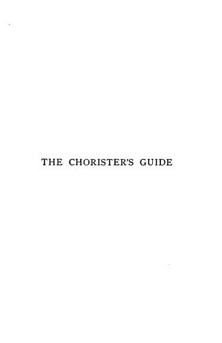 Cover for The chorister's guide