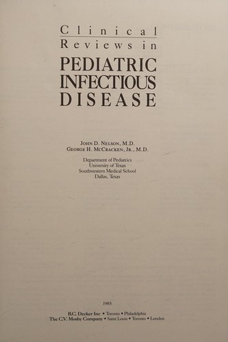 Cover for Clinical reviews in Pediatric infectious disease