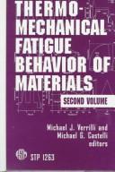 Cover for Thermomechanical fatigue behavior of materials.
