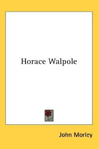 Cover for Horace Walpole