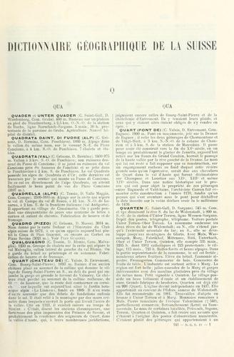 Cover for Dictionnaire géographique de la Suisse