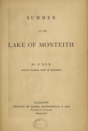 Cover for Summer at the Lake of Monteith
