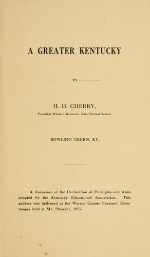 Cover for A greater Kentucky