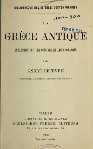 Cover for La Grèce antique