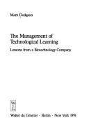Cover for The management of technological learning