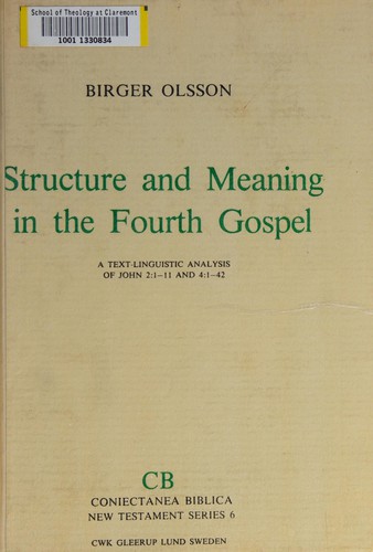 Cover for Structure and meaning in the fourth Gospel