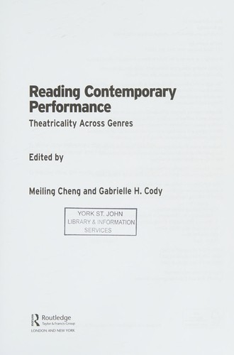 Cover for Reading Contemporary Performance