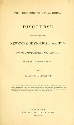 Cover for The beginning of America