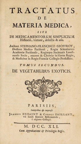 Cover for Tractatus de materia medica, sive de medicamentorum simplicium historia, virtute, delectu & usu