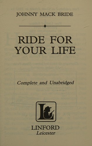 Cover for Ride for Your Life (Linford Western Library (Large Print))