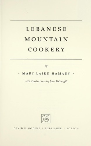 Cover for Lebanese mountain cookery