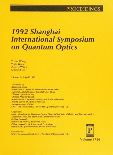 Cover for 1992 Shanghai International Symposium on Quantum Optics