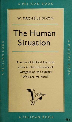 Cover for The human situation.