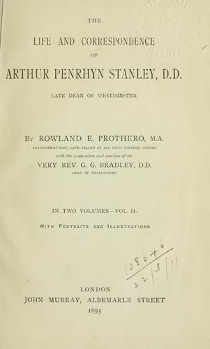 Cover for Recollections of Arthur Penrhyn Stanley.