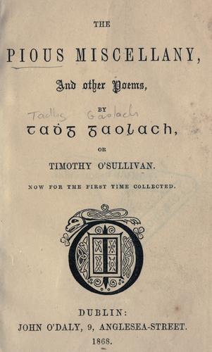 Cover for The pious miscellany ; and other poems