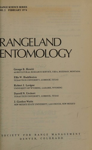 Cover for Rangeland entomology