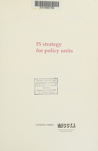 Cover for IS Strategy for Policy Units (IS Planning Subject Guides)