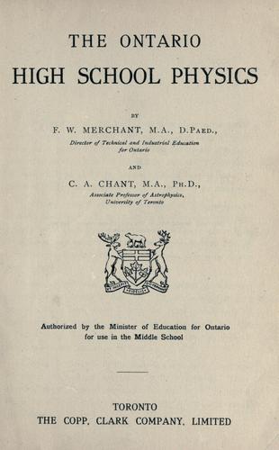 Cover for Ontario high school physics