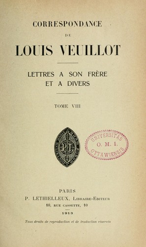 Cover for Correspondance ...