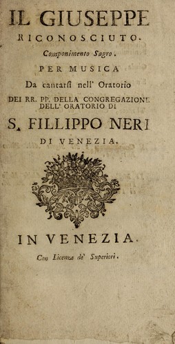 Cover for Il Giuseppe riconosciuto