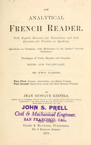 Cover for An analytical French reader.