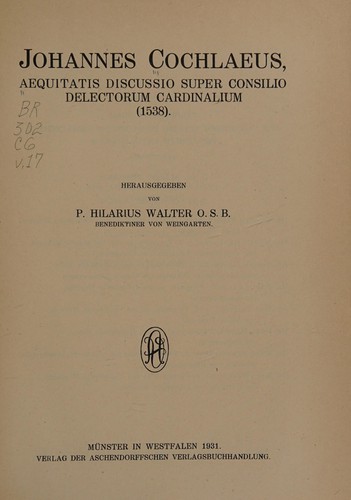 Cover for Aequitatis discussio super consilio delectorum cardinalium
