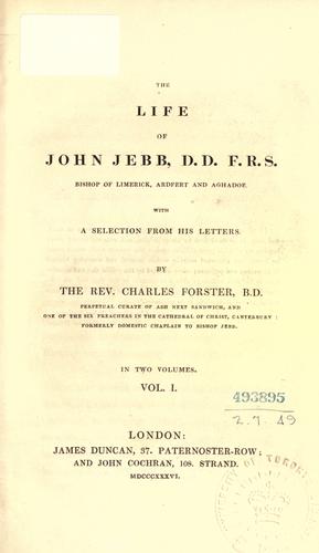 Cover for life of John Jebb, D.D. F.R.S. Bishop of Limerick, Ardfert and Aghadoe