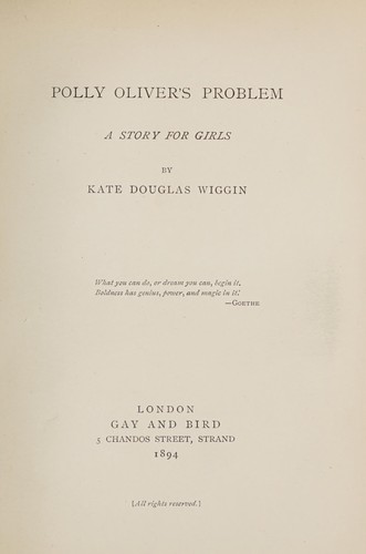 Cover for Polly Oliver's problem