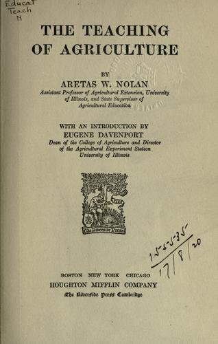 Cover for The teaching of agriculture