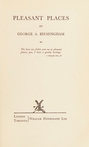 Cover for Pleasant places