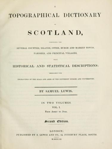 Cover for topographical dictionary of Scotland
