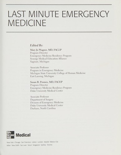 Cover for Last minute emergency medicine