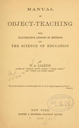Cover for Manual of object-teaching