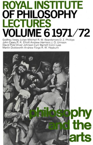 Cover for Philosophy and the arts.