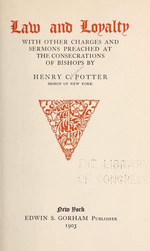 Cover for Law and loyalty