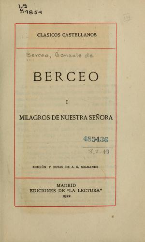 Cover for Berceo ...