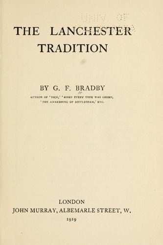 Cover for The Lanchester tradition