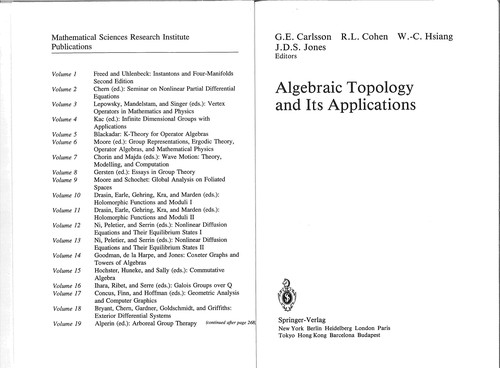 Cover for Algebraic topology and its applications