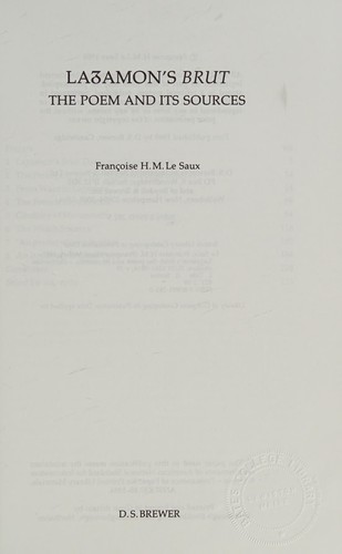 Cover for Layamon's Brut