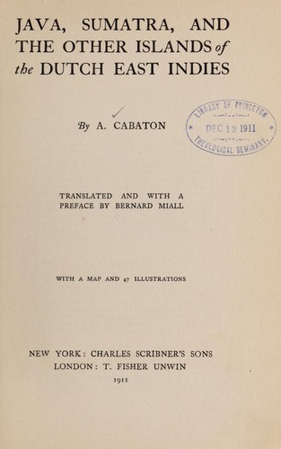 Cover for Java, Sumatra, and the other islands of the Dutch East Indies