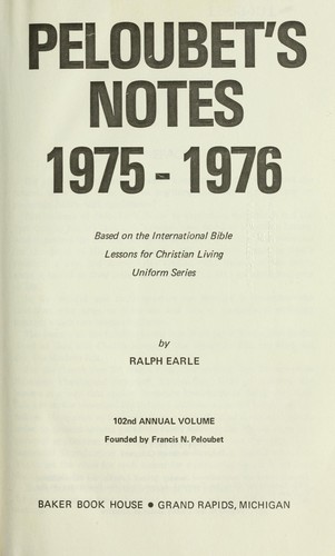 Cover for Peloubet's Notes