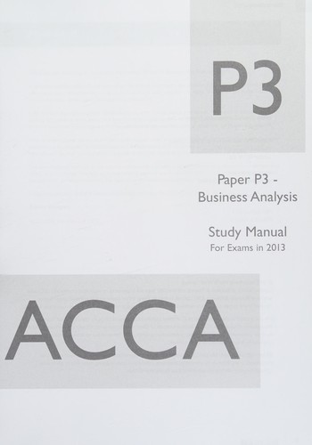 Cover for ACCA, for Exams in 2013