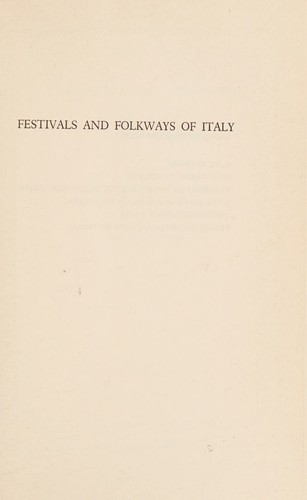 Cover for Festivals and folkways of Italy.