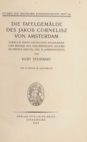 Cover for Die Tafelgemälde des Jakob Cornelisz von Amsterdam