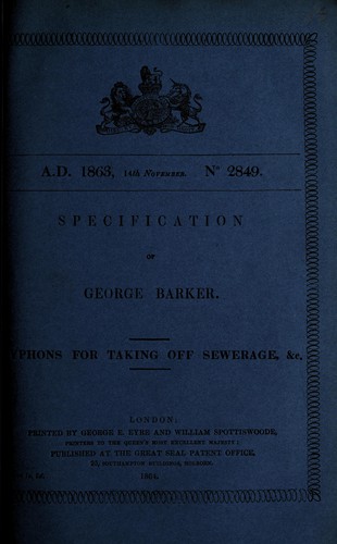 Cover for Specification of George Barker