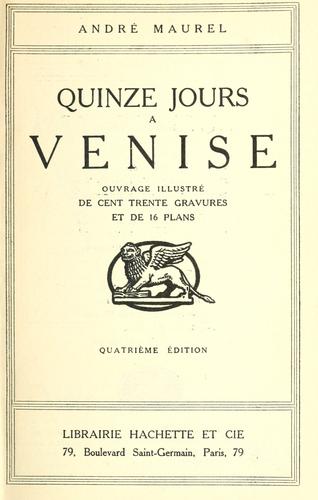 Cover for Quinze jours à Venise