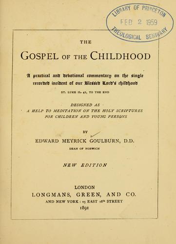 Cover for Gospel of the childhood