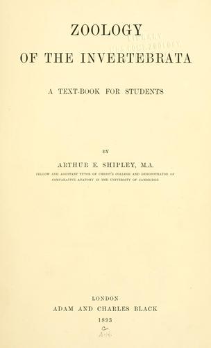 Cover for Zoology of the invertebrata